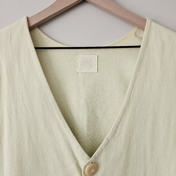 Blue Fish Butter Yellow Kitchen Utensil Button Front Vest - Picture 5 of 14